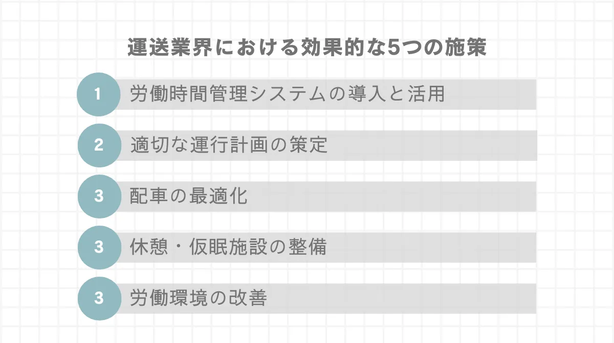 運送業界の働き方改革における5つの重要施策