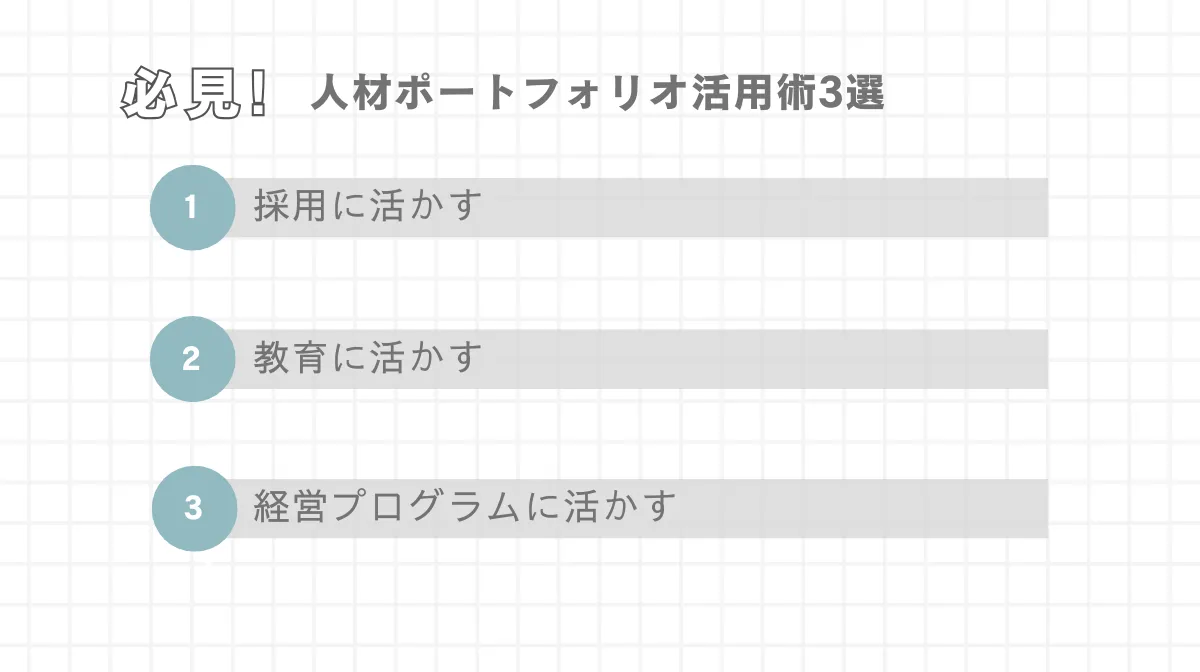 人材ポートフォリオ活用術3選