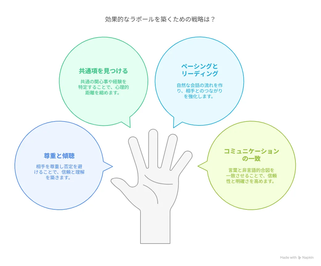 信頼関係構築の基礎となるラポール形成の4原則