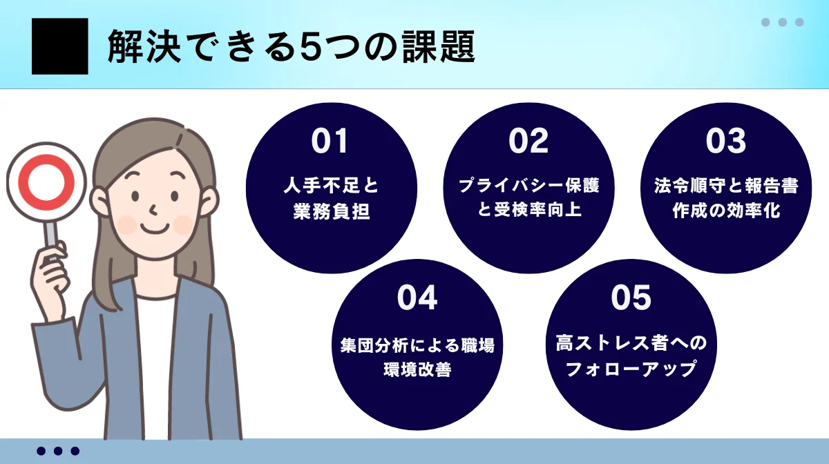ストレスチェックツール導入で解決できる5つの課題