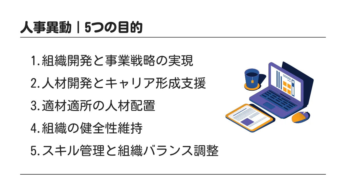企業が人事異動を行う5つの目的