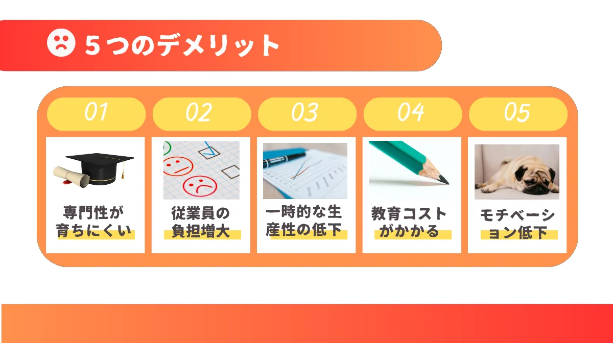 ジョブローテーションの5つのデメリット