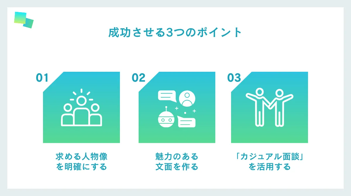 ダイレクトリクルーティングを成功させる3つのポイント